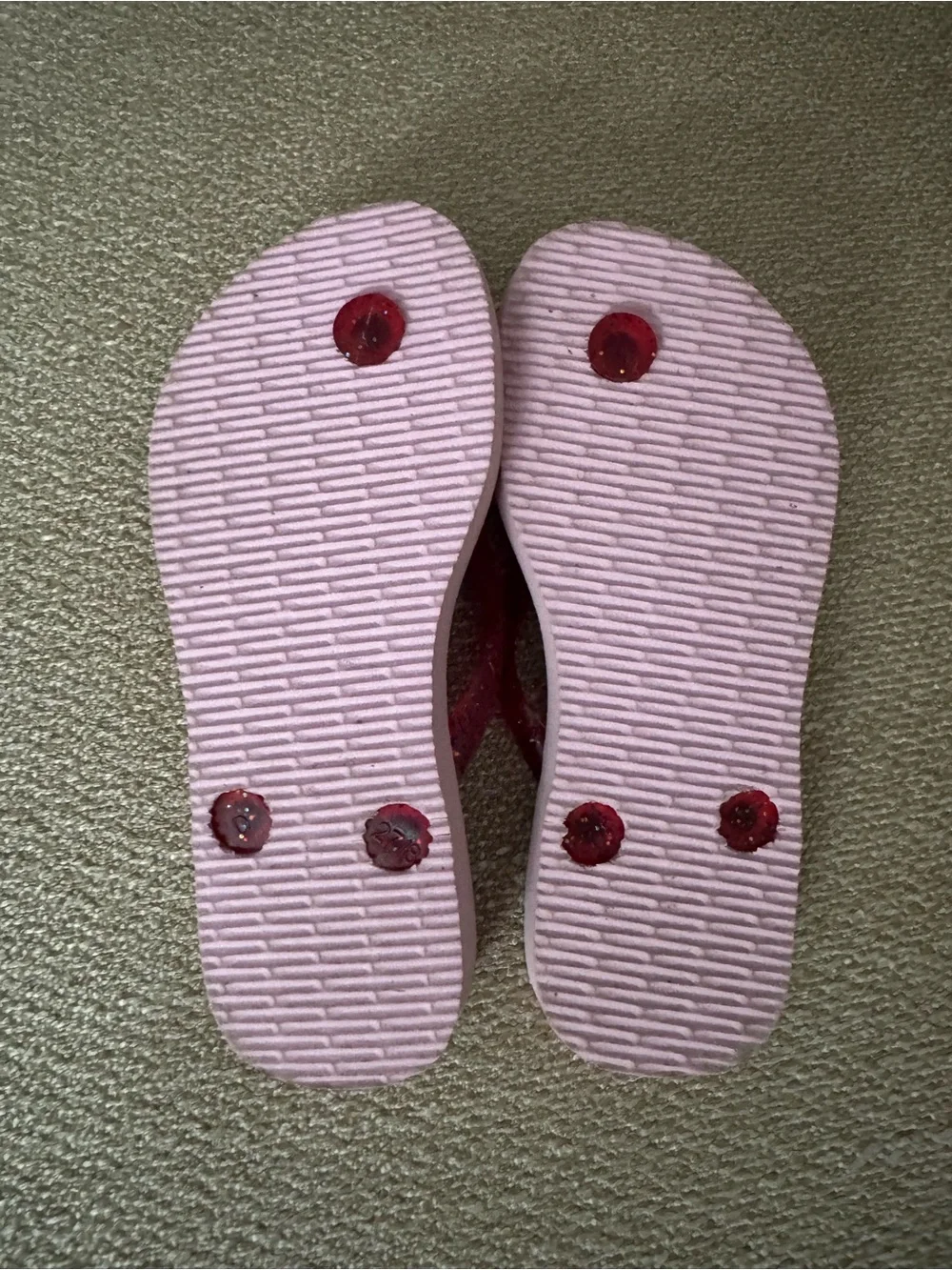 Havaianas Kids Pink Princess Flip Flops with Red Glitter Straps